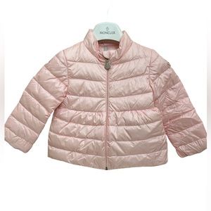 Moncler Light Pink
Girl's Puffer Joelle Jacket W/ Pouch, Size 12M-18